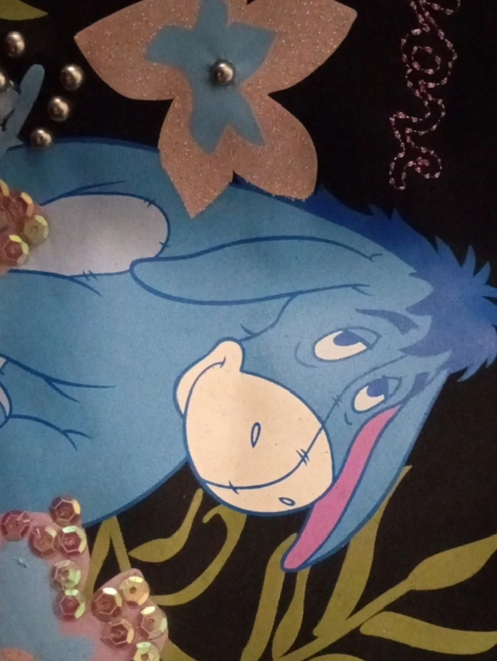 Disney Eeyore Floral Tote with Pink Sequin Accents - Picture 12 of 14